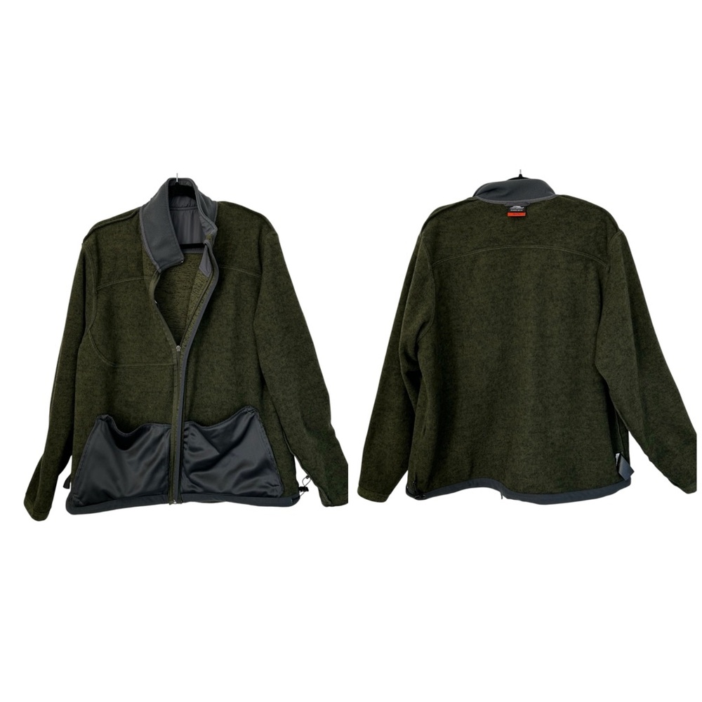 HIGH SIERRA Men Funston II Sweater‎ Fleece Jacket Moss Green Thermal Full Zip XL - Picture 2 of 15